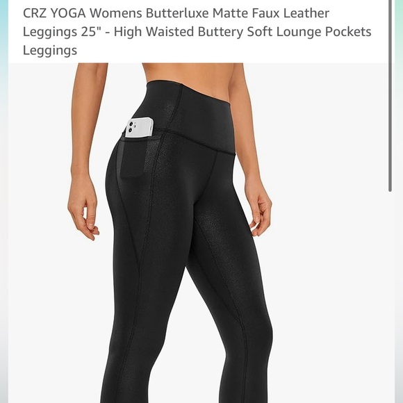 NWT CRZ YOGA Butterluxe Matte Faux Leather Leggings - Picture 16 of 16